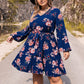 Plus Size V-Neck Long Sleeve Dress