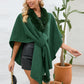 Fuzzy Trim Open Front Poncho