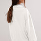 Exposed Seam Side Slit Long Sleeve Sweatshirt