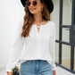 Notched Flounce Sleeve Blouse