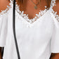 Lace Detail V-Neck Half Sleeve Blouse