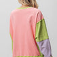 BiBi Washed Color Block Sweatshirt