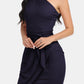 Tie Front One-Shoulder Sleeveless Dress