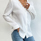 Ivy Lane Lace Trim V-Neck Long Sleeve Shirt