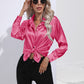 Collared Neck Buttoned Long Sleeve Shirt