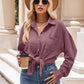 Mandy Collared Neck Dropped Shoulder Shirt