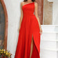 One-Shoulder Split Maxi Dress