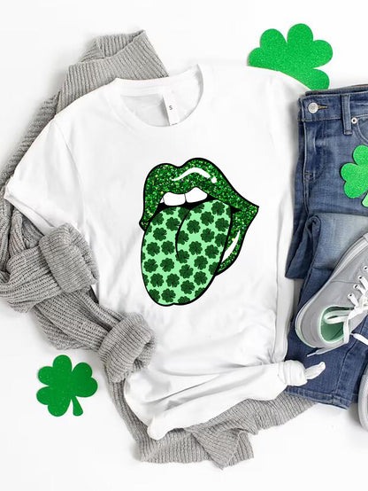 Saint Patrick's Day Round Neck T-Shirt White