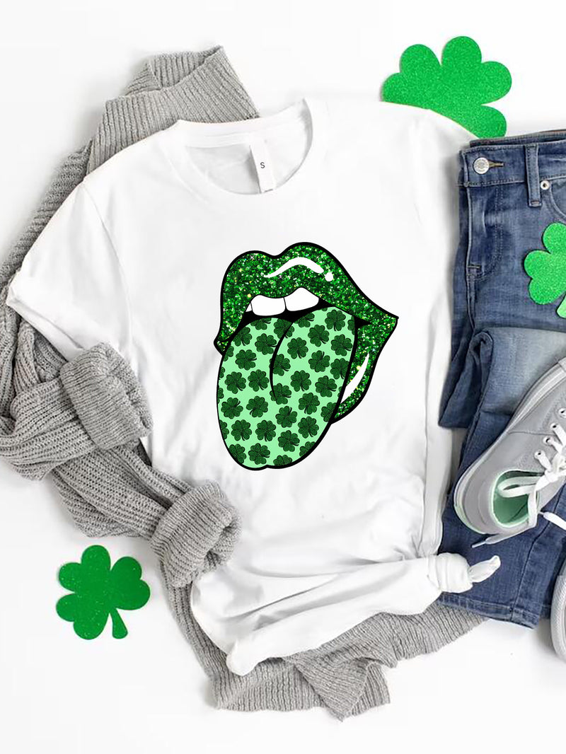 Saint Patrick's Day Round Neck T-Shirt White