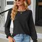 Round Neck Flounce Sleeve T-Shirt