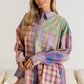 BiBi Plaid Color Block Button Up Shirt