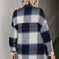 Plaid Collared Neck Longline Shirt