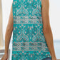 Printed Square Neck Curved Hem Tank