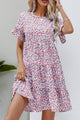 Ditsy Floral Flounce Sleeve Tiered Dress Floral