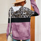 Leopard Drawstring Hoodie with Pocket