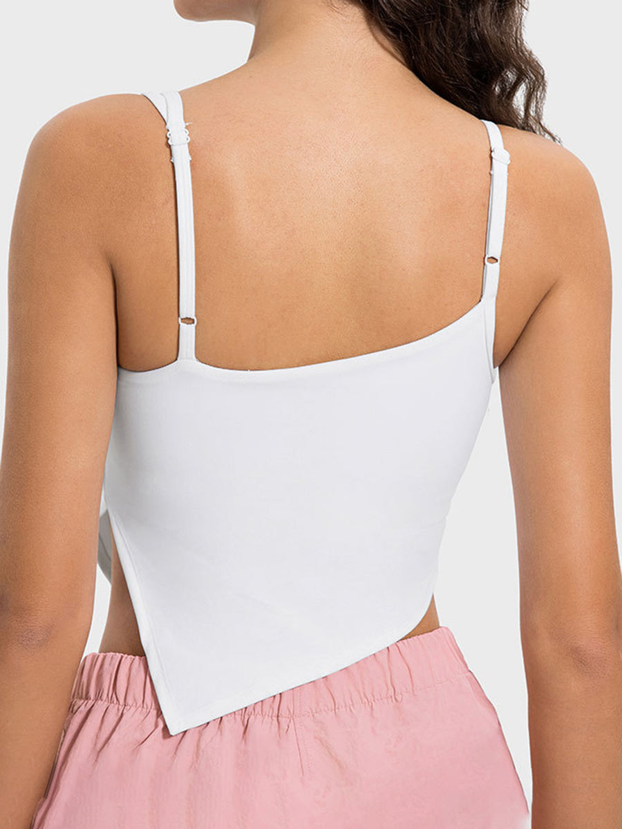 Slit Asymmetrical Neck Active Cami