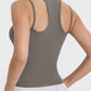 Cutout Round Neck Racerback Active Tank