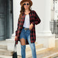 Full Size Plaid Button Up Dropped Shoulder Shirt