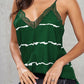 Shiny Lace Detail V-Neck Cami