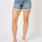 Judy Blue Full Size Button Fly Raw Hem Denim Shorts