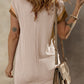 Textured Round Neck Short Sleeve Dress