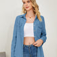 Pocketed Button Up Long Sleeve Denim Shirt