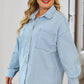 Plus Size Snap Down Pocketed Denim Jacket