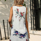 Printed Round Neck Sleeveless Dress with Pockets