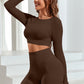 Round Neck Long Sleeve Active Top