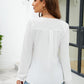 Notched Flounce Sleeve Blouse