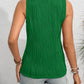 Textured Cutout Round Neck Tank