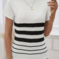 Devine Striped Round Neck Short Sleeve Knit Top