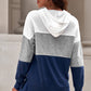 Drawstring Color Block Dropped Shoulder Hoodie