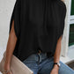 Tie Back Slit Half Sleeve Blouse