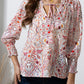 Printed Tie Neck Long Sleeve Blouse