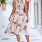 Printed Cowl Neck Sleeveless Dress