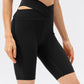 Crisscross Waistband Slim Fit Sports Shorts