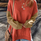 Contrast Round Neck Long Sleeve Sweatshirt