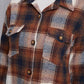 MeiMei Plaid Button Up Dropped Shoulder Coat with Pockets