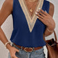 Full Size Lace Detail V-Neck Tank