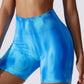 Tie-Dye Wide Waistband Active Shorts