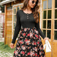 Floral Buttoned Long Sleeve Dress