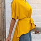 Ivy Lane Tied Round Neck Half Sleeve Blouse