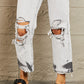 BAYEAS Acid Wash Accent Cropped Mom Jeans