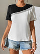 Ivy Lane Contrast Color Round Neck Short Sleeve Tee Black-White