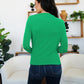 FAM-FAM Ruched Mock Neck Long Sleeve T-Shirt