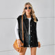 Pocketed Button Up Sleeveless Denim Jacket Black