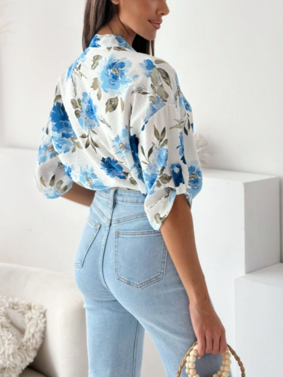 Printed Button Up Half Sleeve Shirt