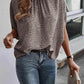 Tied Printed Mock Neck Half Sleeve Blouse