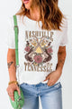 NASHVILLE TENNESSEE Cuffed Tee Shirt White